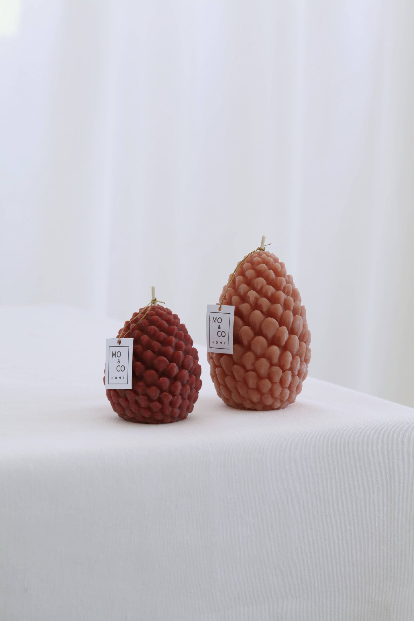 Mo&Co Home Sculpted Beeswax Pine Cones | Small: H: 2 3/4" x D: 2 2/8"