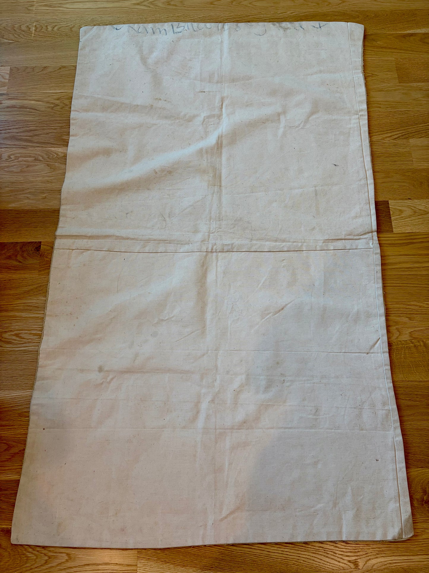 Vintage Blue & White Chain-stitch Crewel Rug
