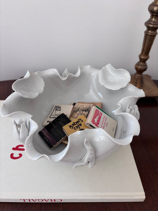 Vintage Chinese Blanc De Chine Lotus Bowl