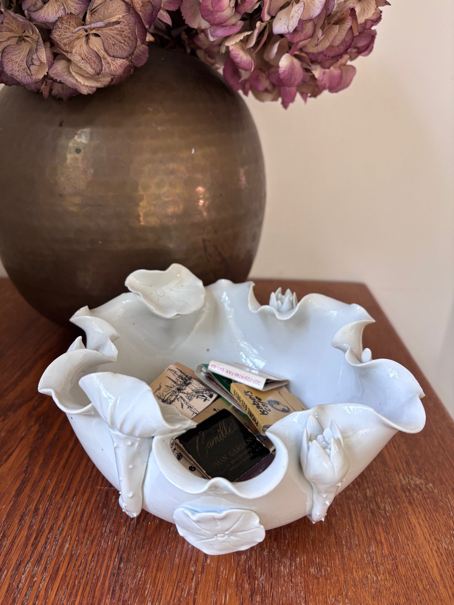 Vintage Chinese Blanc De Chine Lotus Bowl