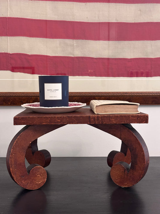 Vintage Wooden Stool/Riser with Scroll Legs
