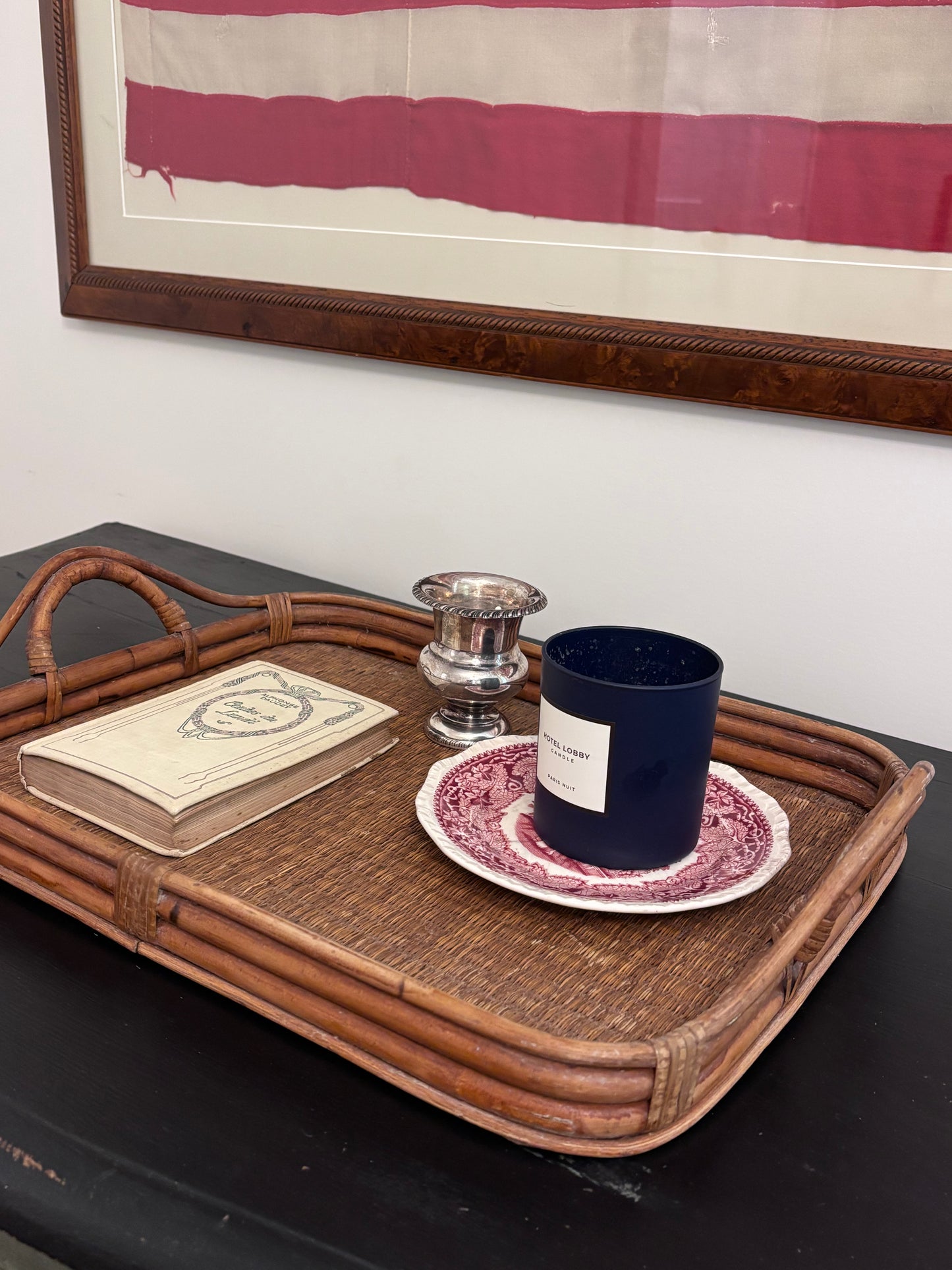 Vintage Bamboo & Rattan Serving Tray