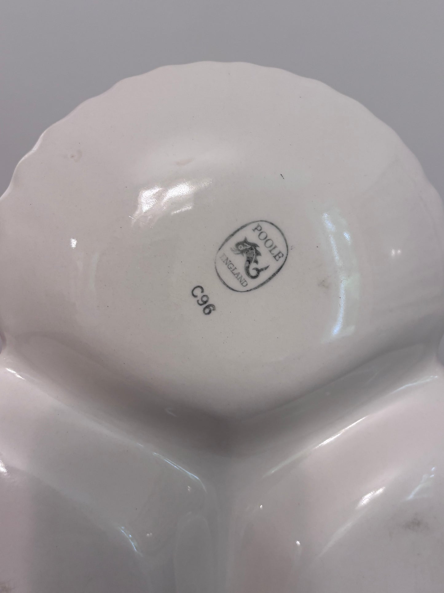 Vintage Poole England Three-Dish Shell Server