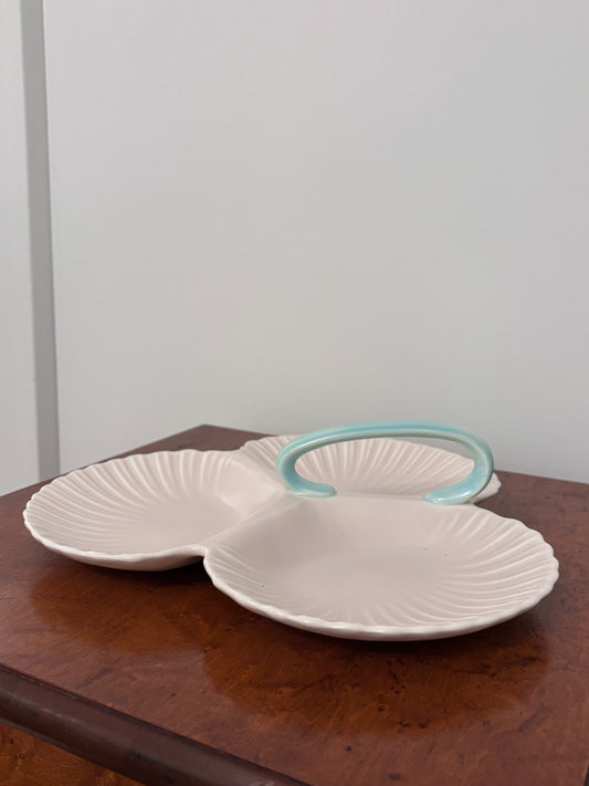 Vintage Poole England Three-Dish Shell Server