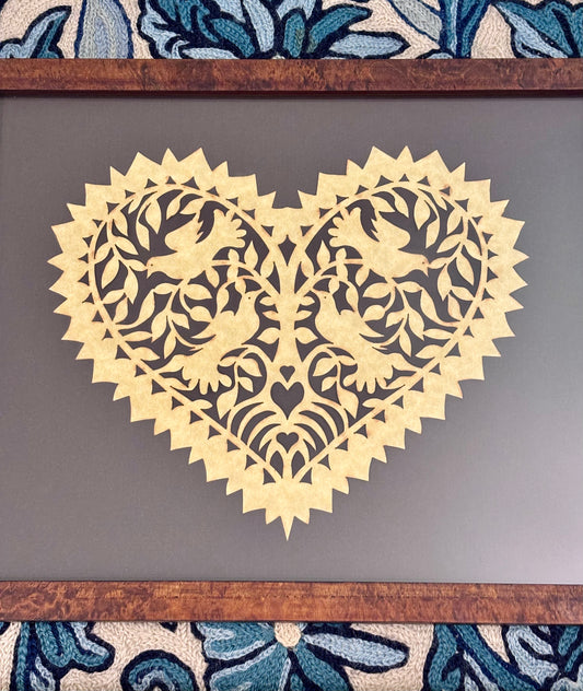 Pair of Vintage Framed Scherenschnitte
