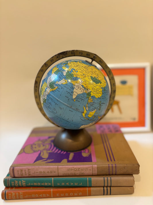 Vintage Small Metal Globe