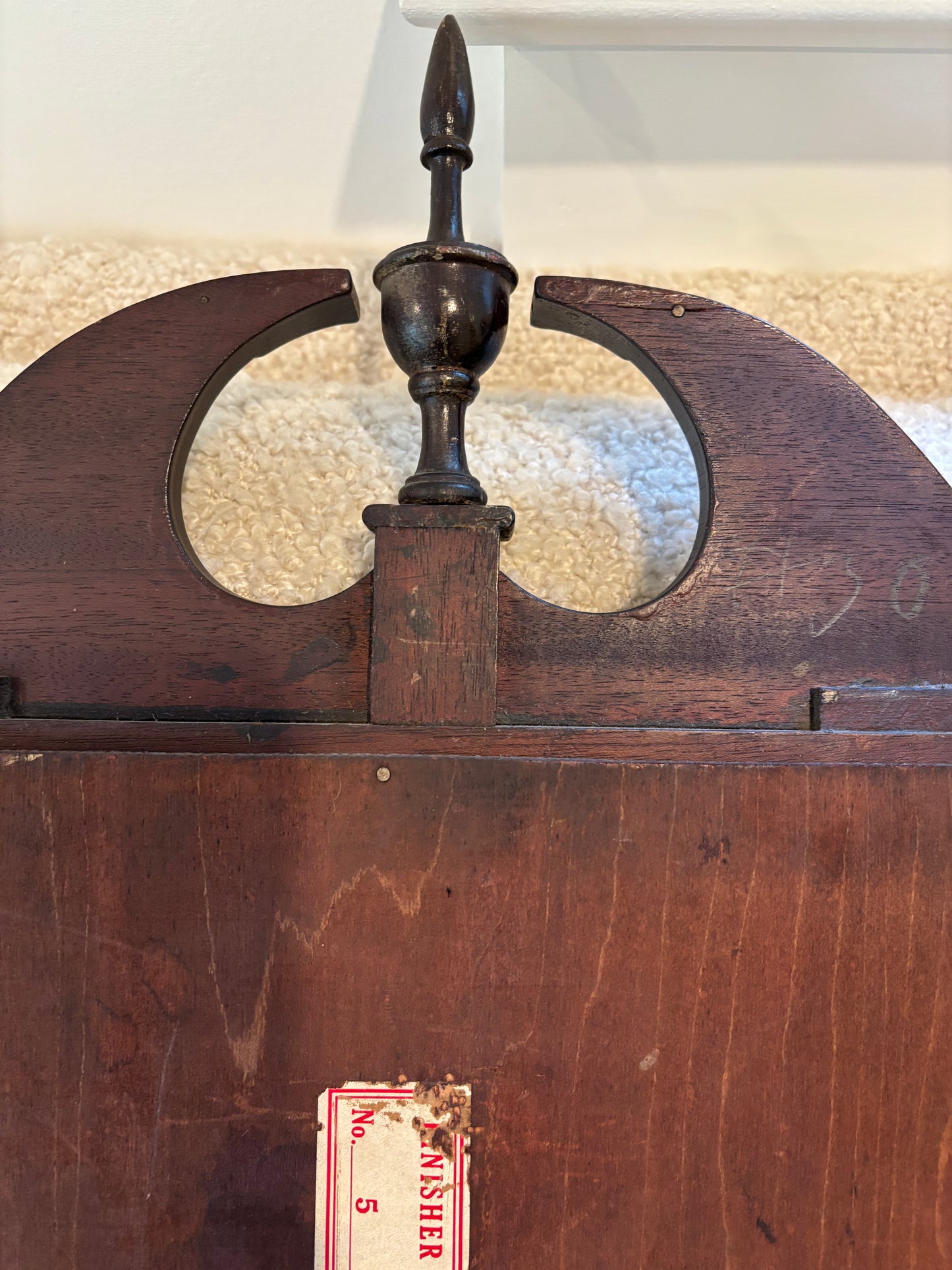 Antique Mahogany Shield Style Mirror