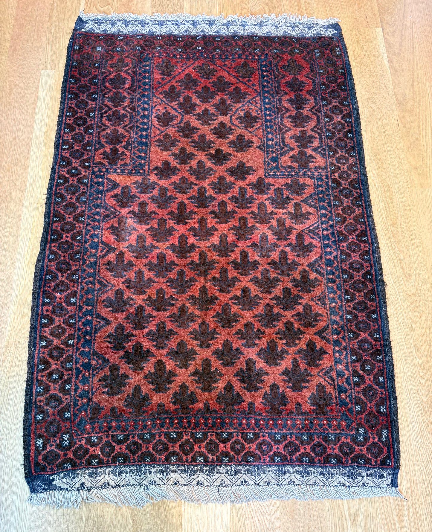 Vintage Turkmen Wool Prayer Rug