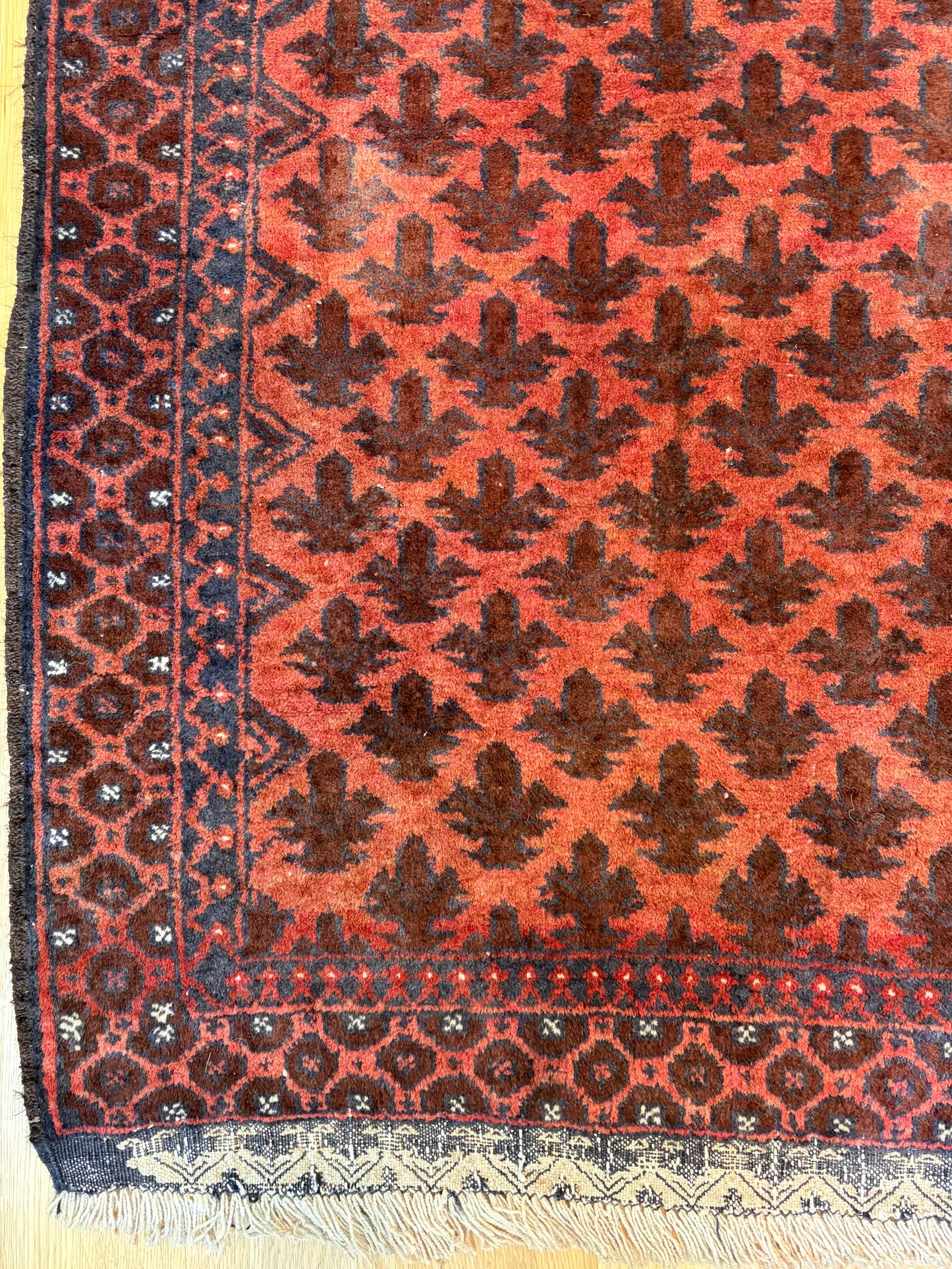 Vintage Turkmen Wool Prayer Rug