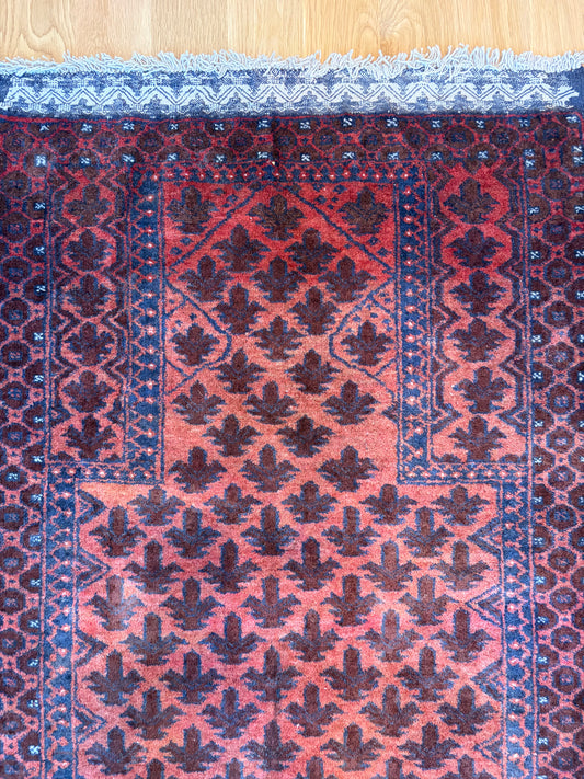 Vintage Turkmen Wool Prayer Rug