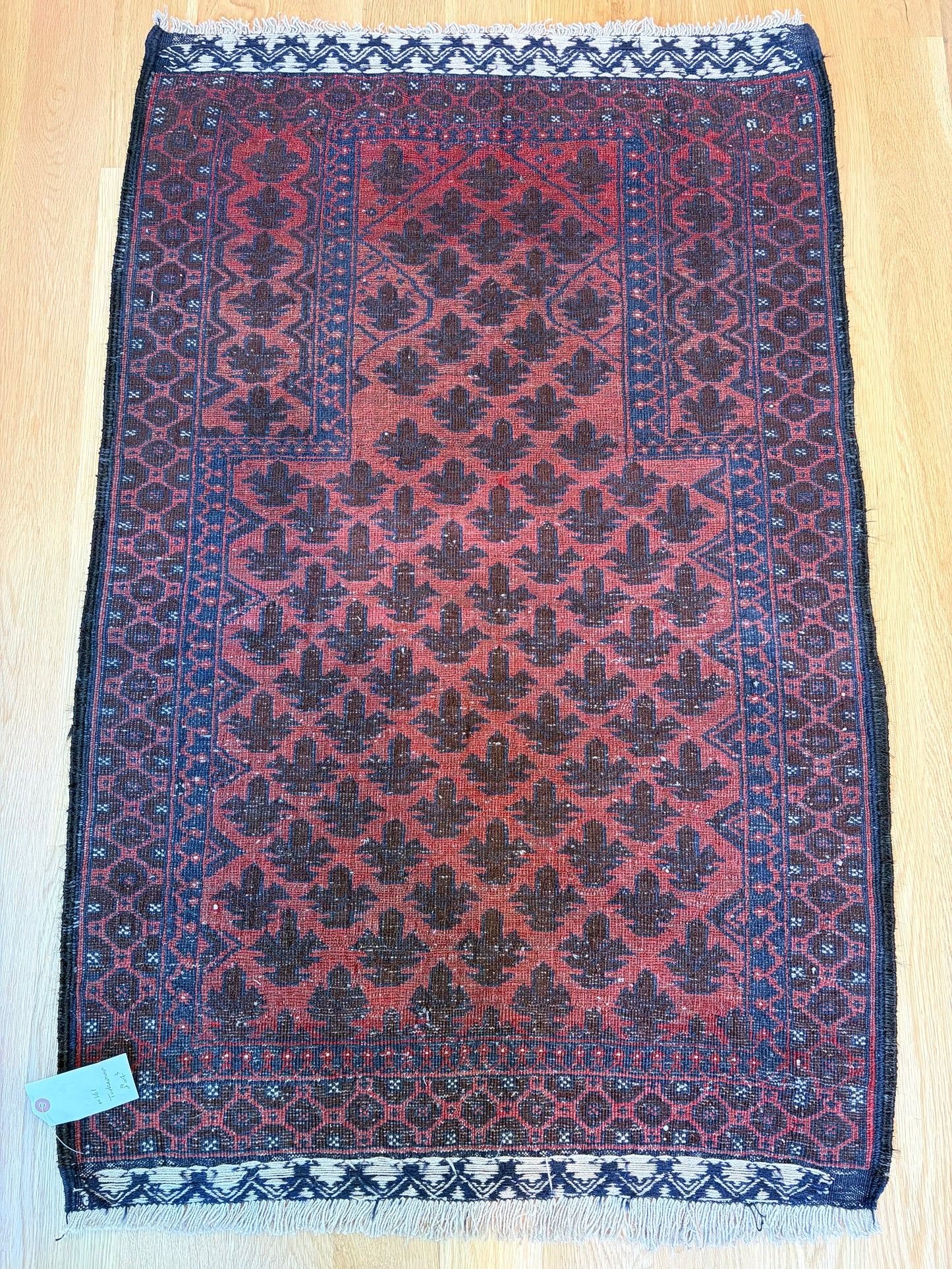 Vintage Turkmen Wool Prayer Rug