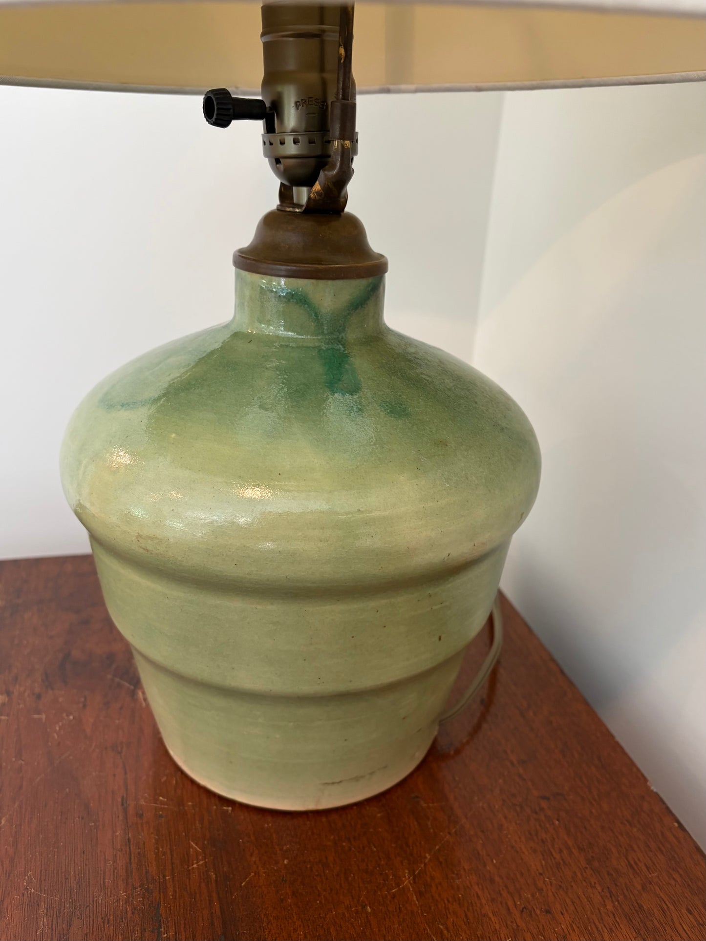 Vintage Jade Green Ceramic Table Lamp