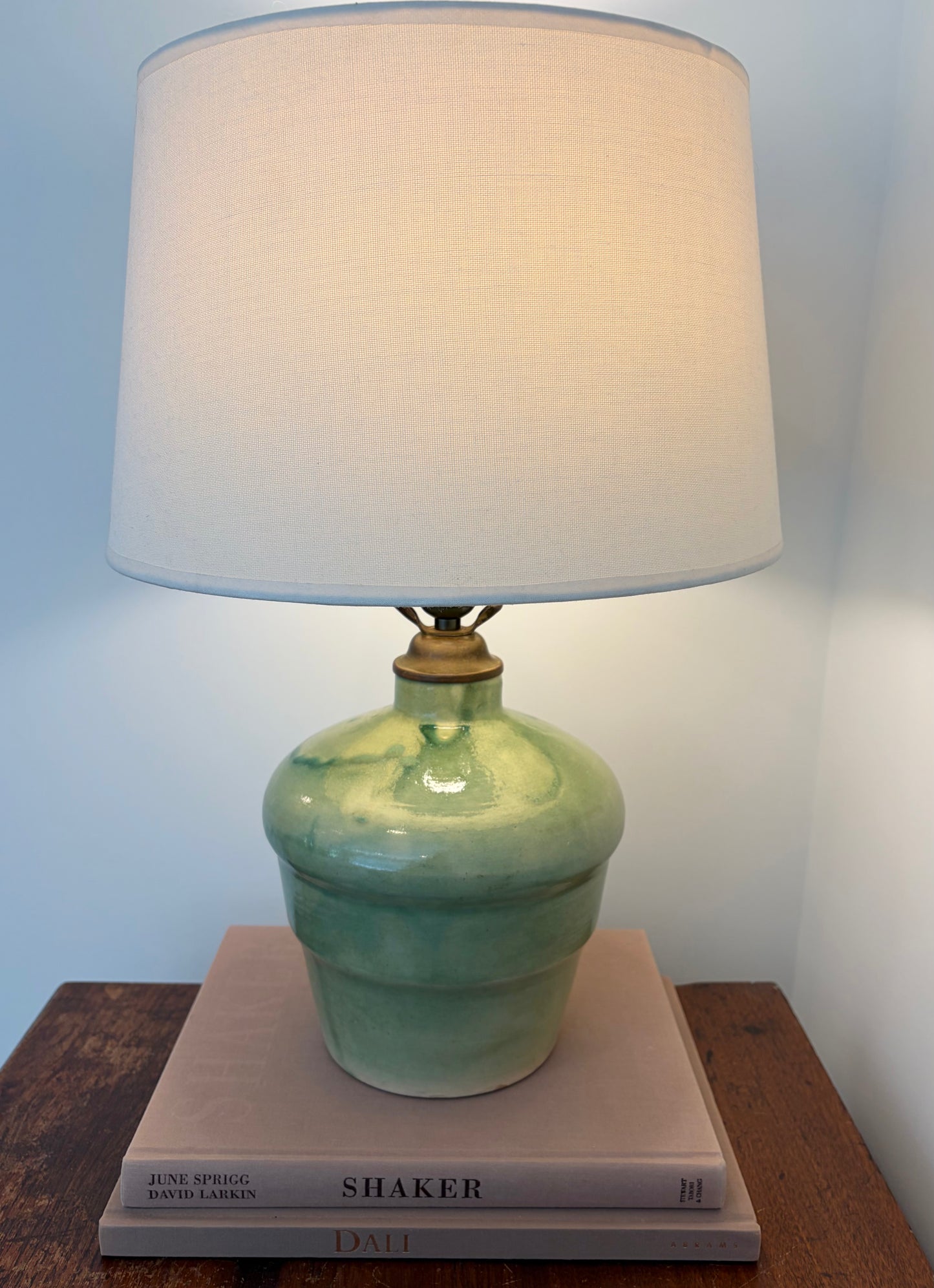 Vintage Jade Green Ceramic Table Lamp