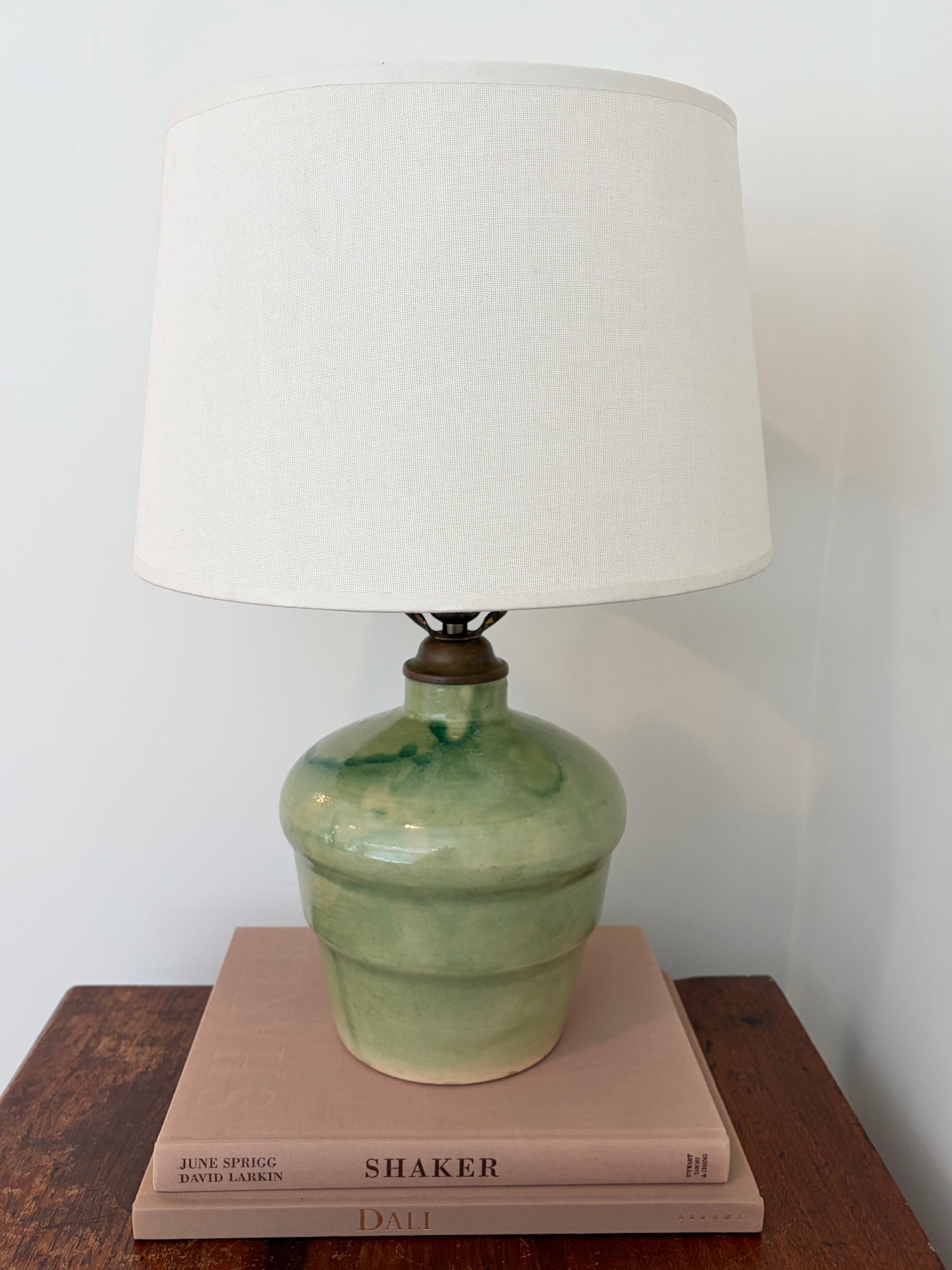 Vintage Jade Green Ceramic Table Lamp