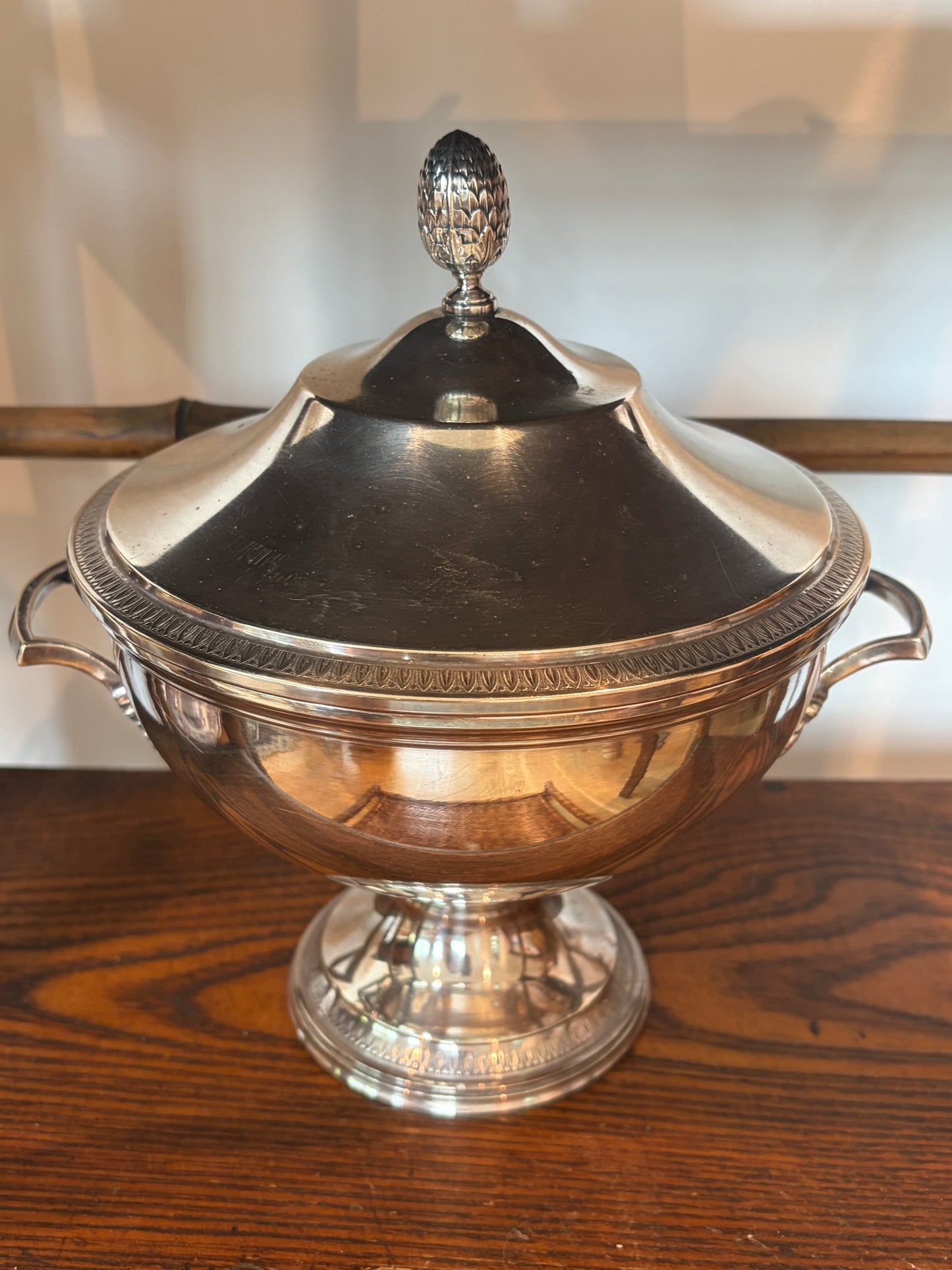 Vintage Silverplate Neoclassical Pedestal Tureen