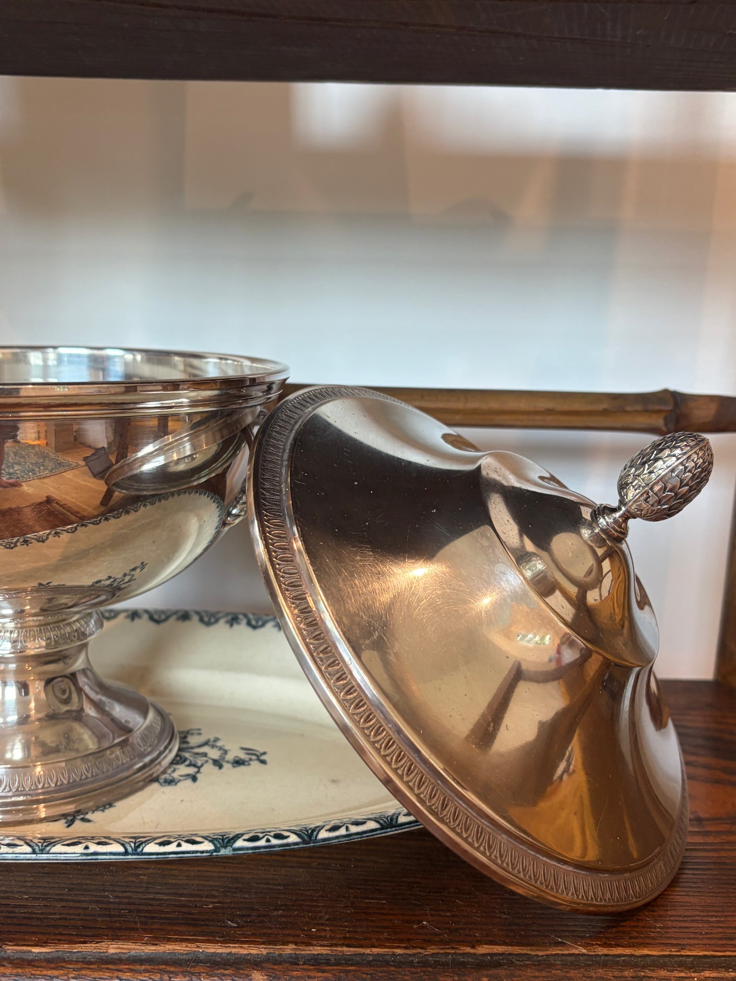 Vintage Silverplate Neoclassical Pedestal Tureen