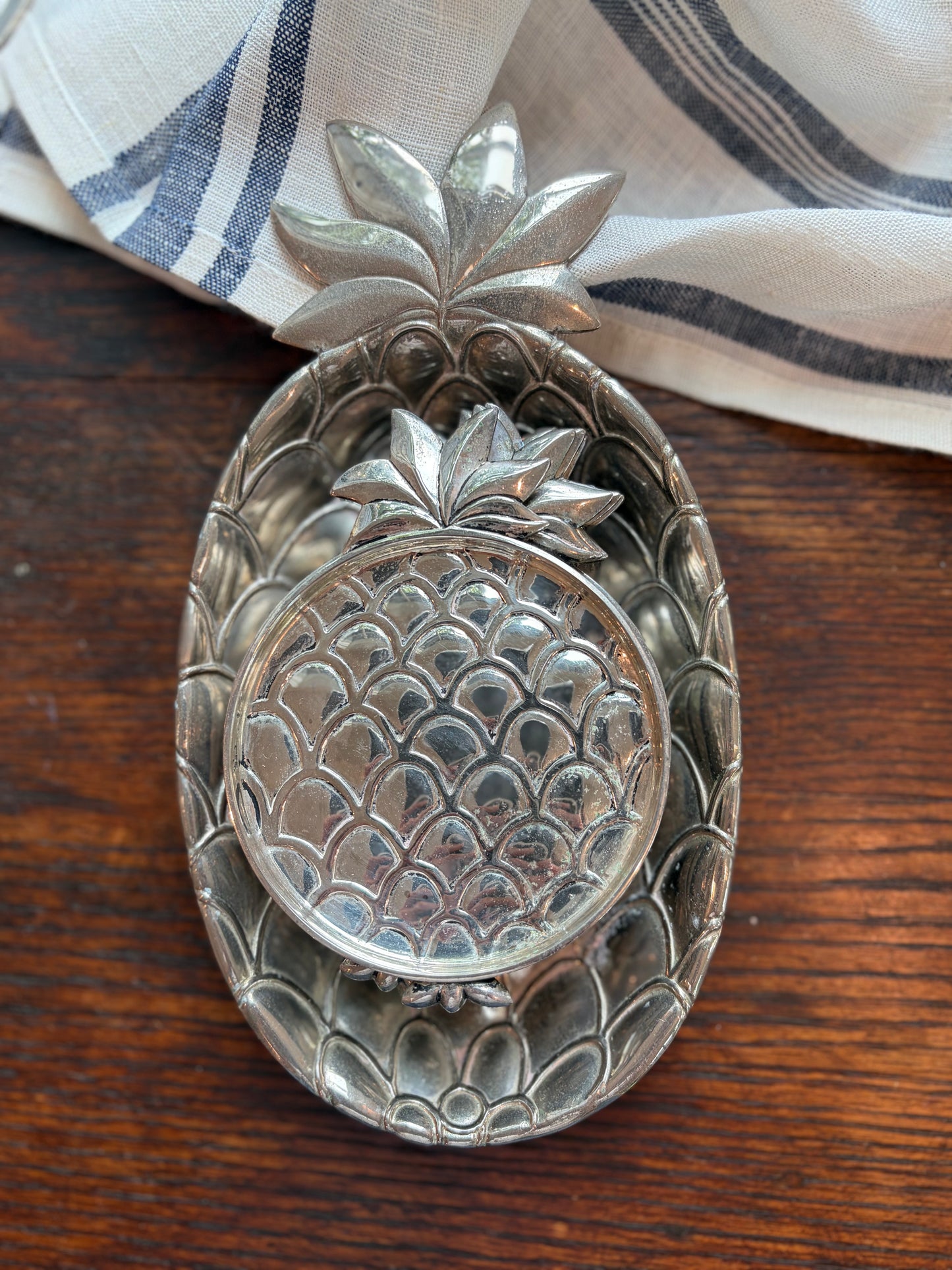 Vintage Pineapple Coasters Set by Silea France