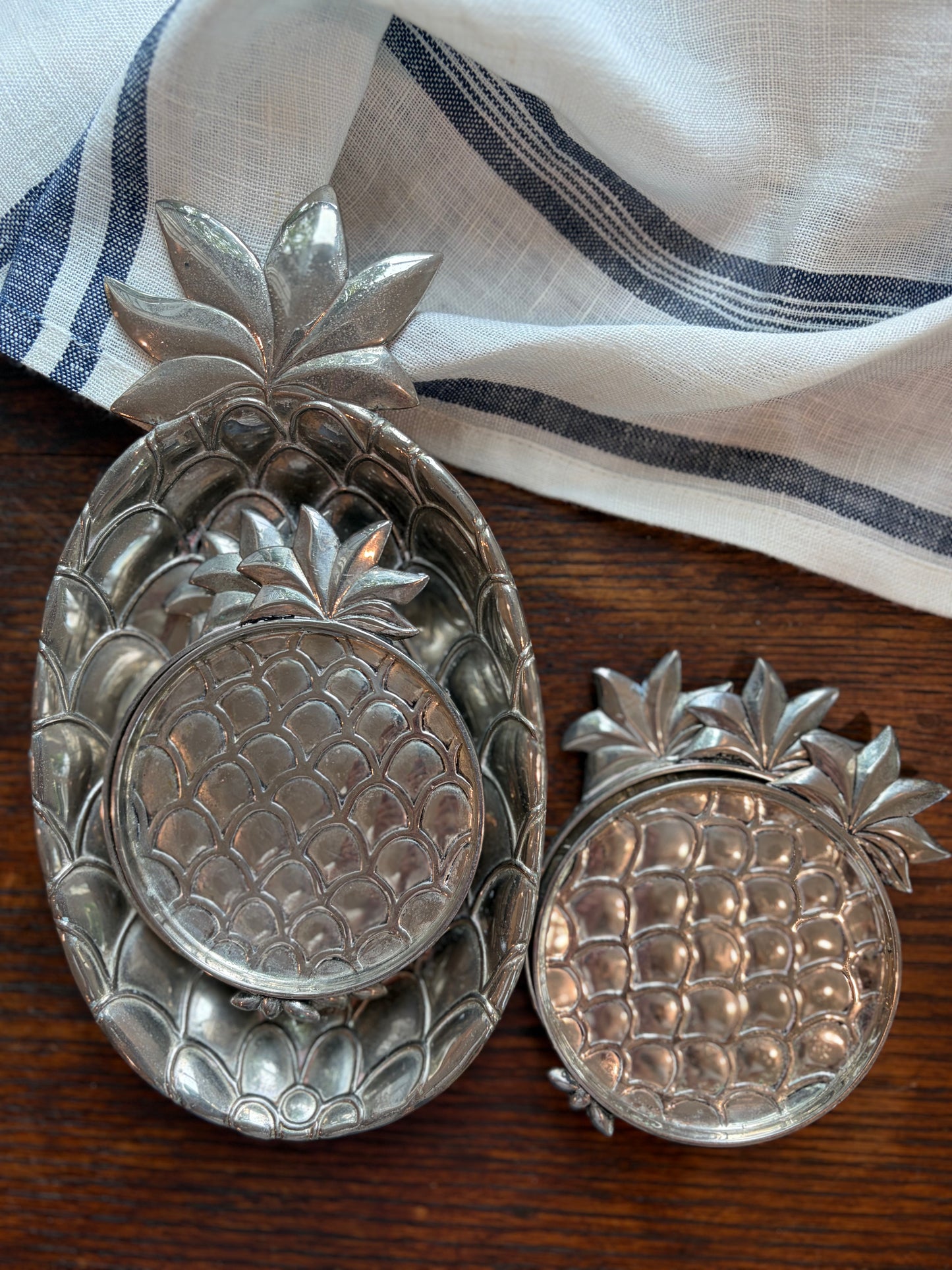 Vintage Pineapple Coasters Set by Silea France
