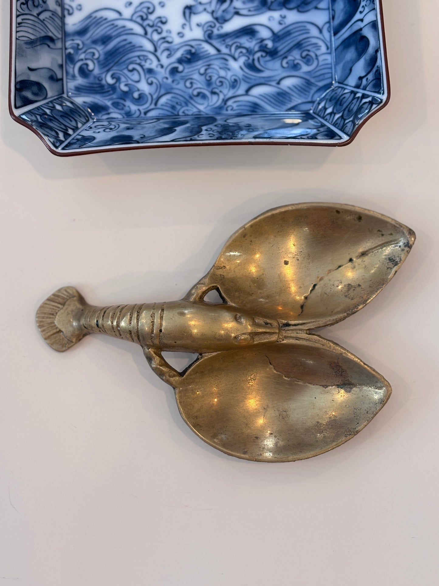 Vintage Brass Lobster Catchall