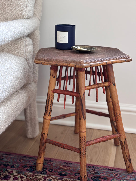 Victorian Burnt Bamboo Side Table