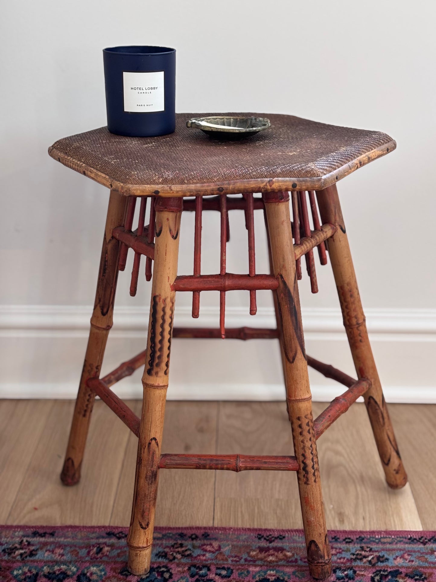 Victorian Burnt Bamboo Side Table