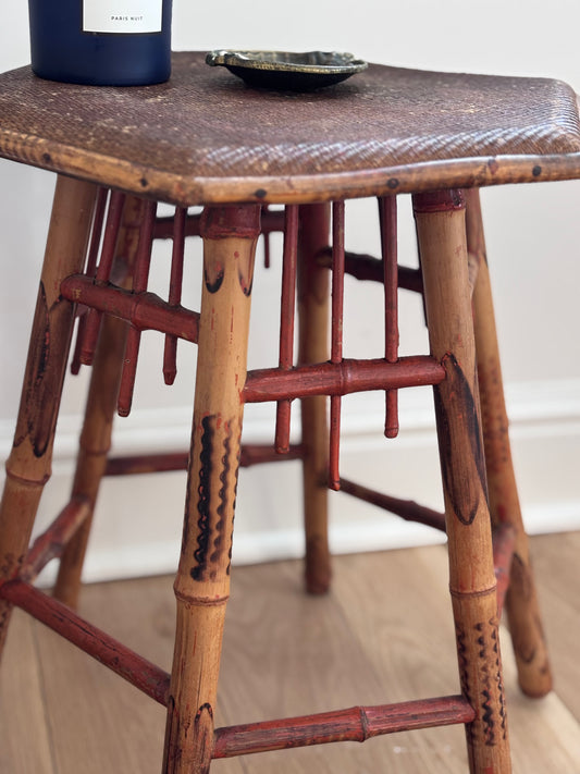 Victorian Burnt Bamboo Side Table