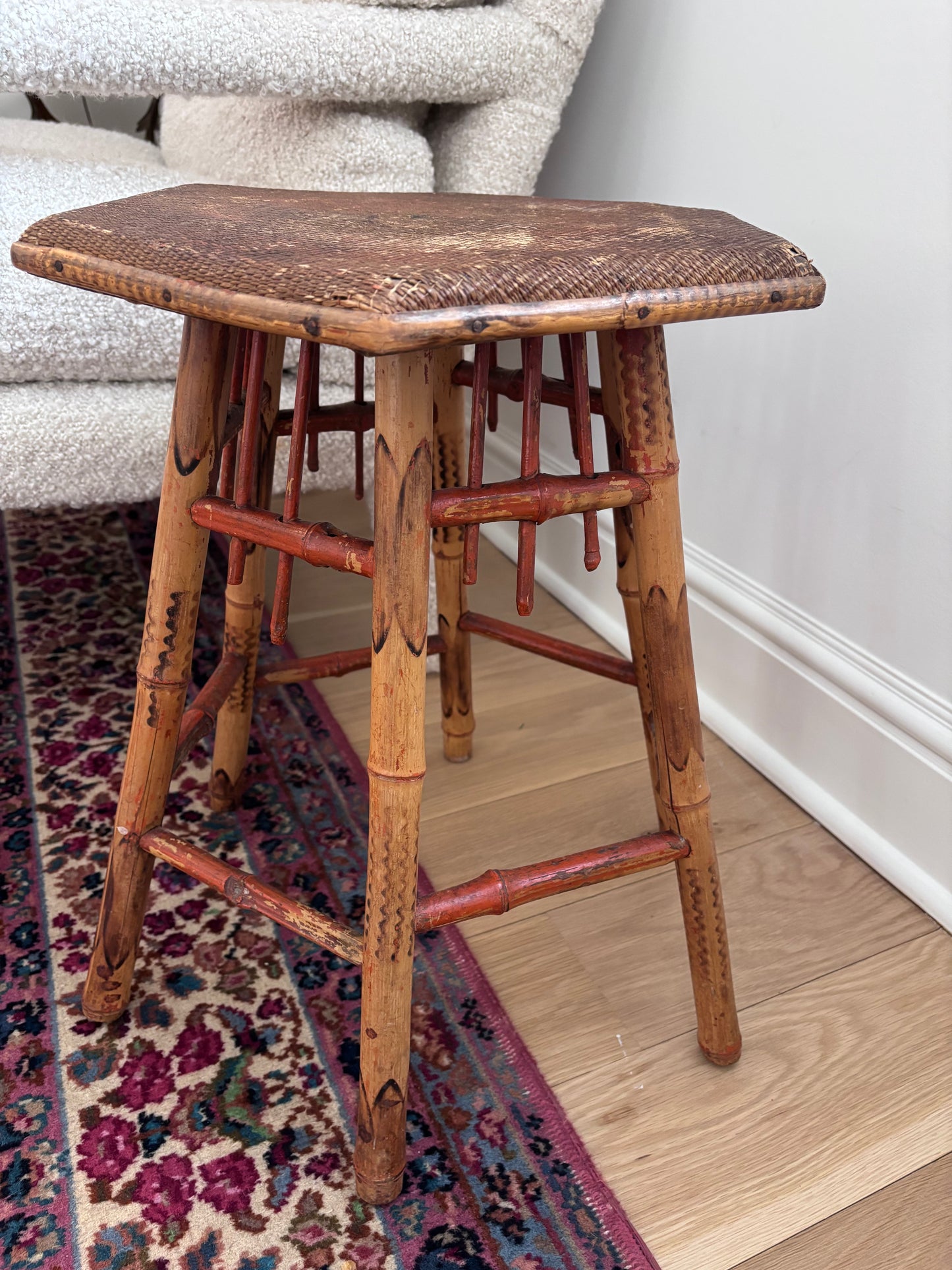Victorian Burnt Bamboo Side Table