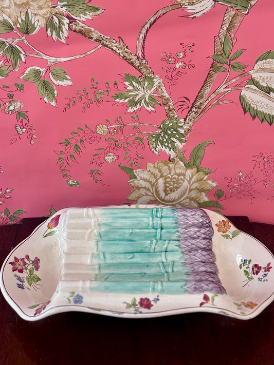Antique Asparagus Platter by Longchamp "Pompadour"