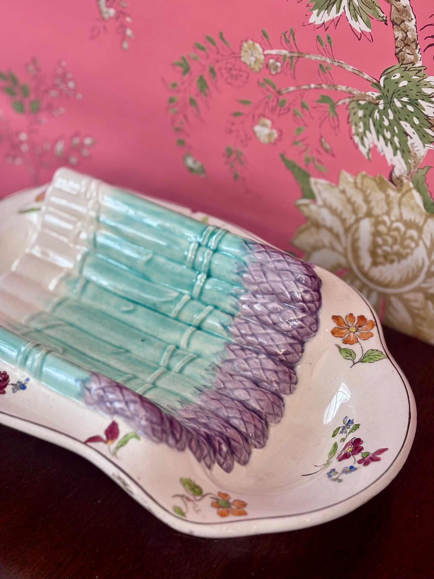 Antique Asparagus Platter by Longchamp "Pompadour"