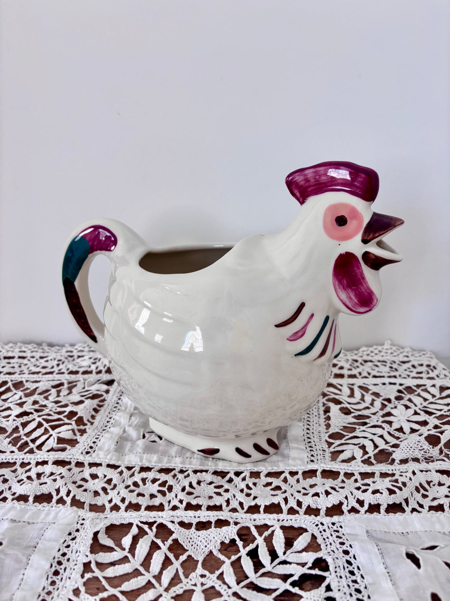 Vintage Ceramic Rooster Pitcher