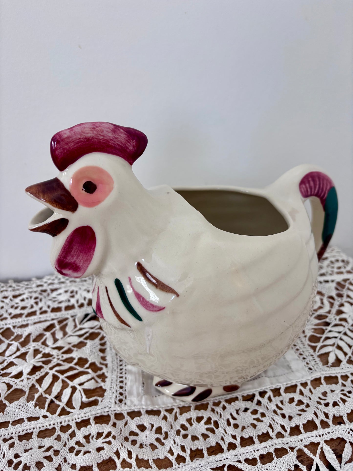Vintage Ceramic Rooster Pitcher