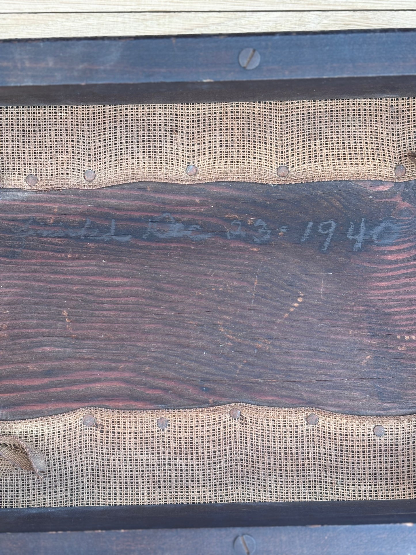 1940 Needlepoint Footstool of Watermill