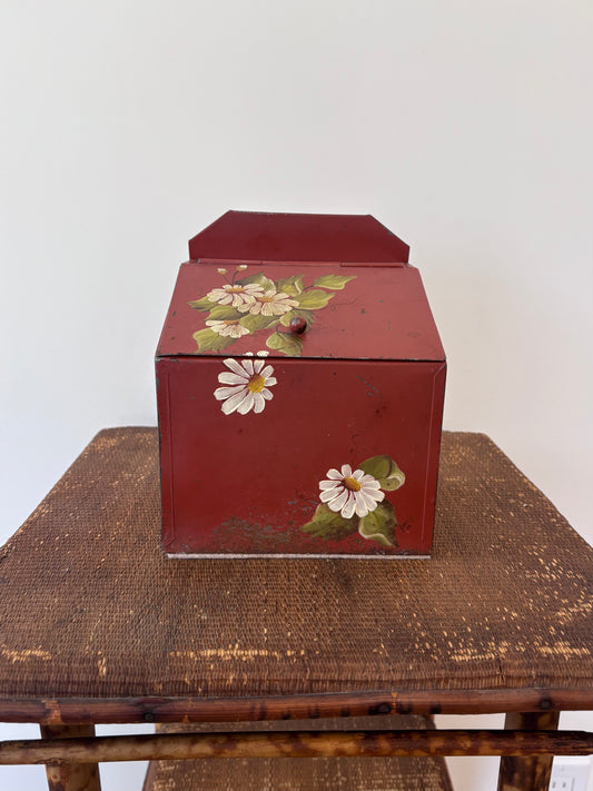 Vintage Toleware Painted Box with Daisies