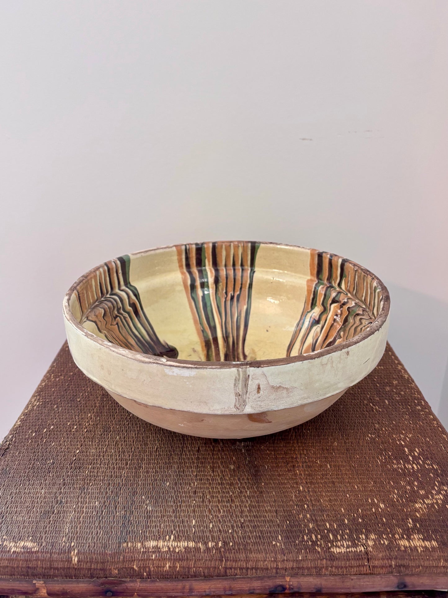 Ceramic Bowl Marbleized Cream (Large)