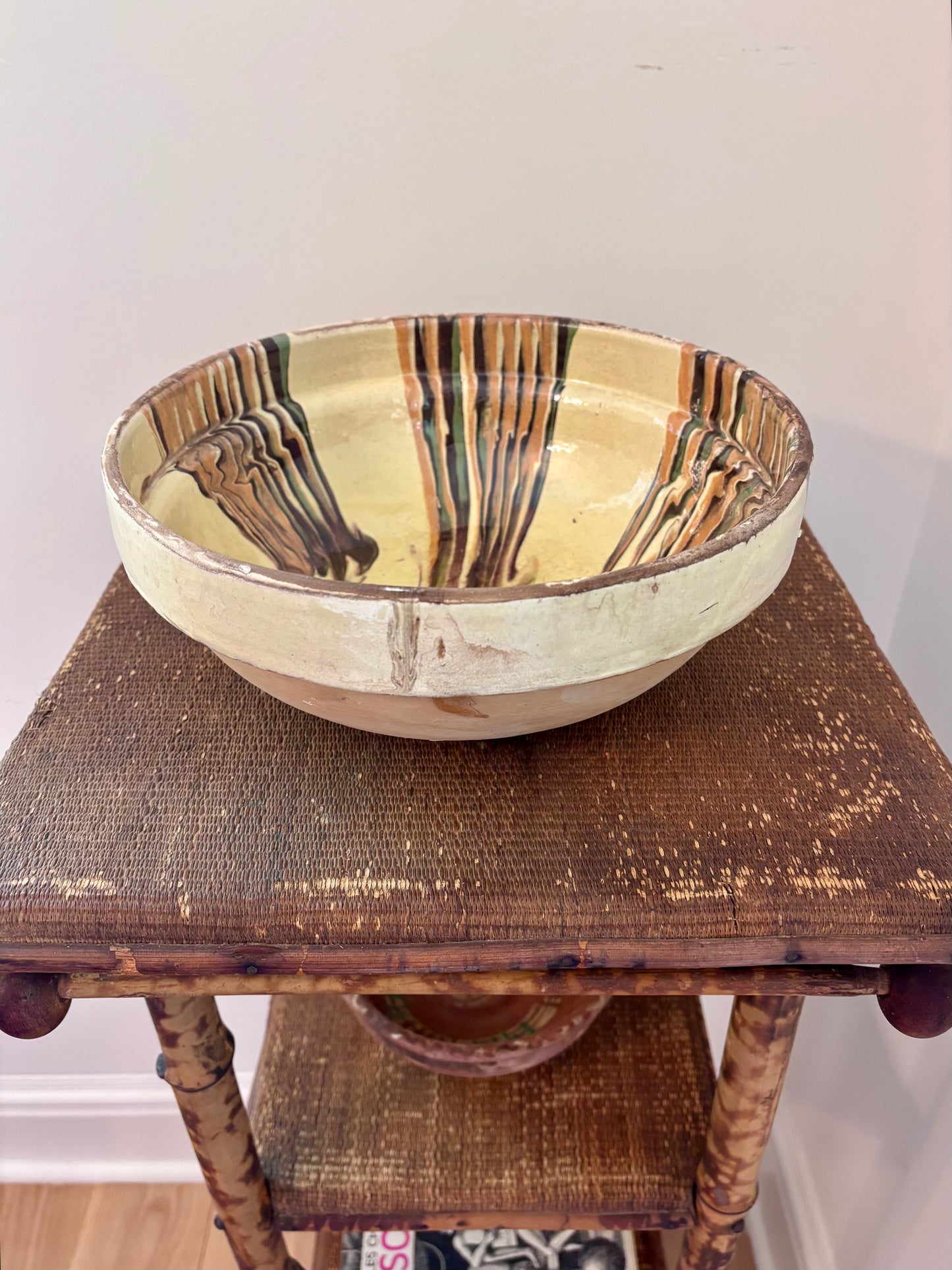 Ceramic Bowl Marbleized Cream (Large)