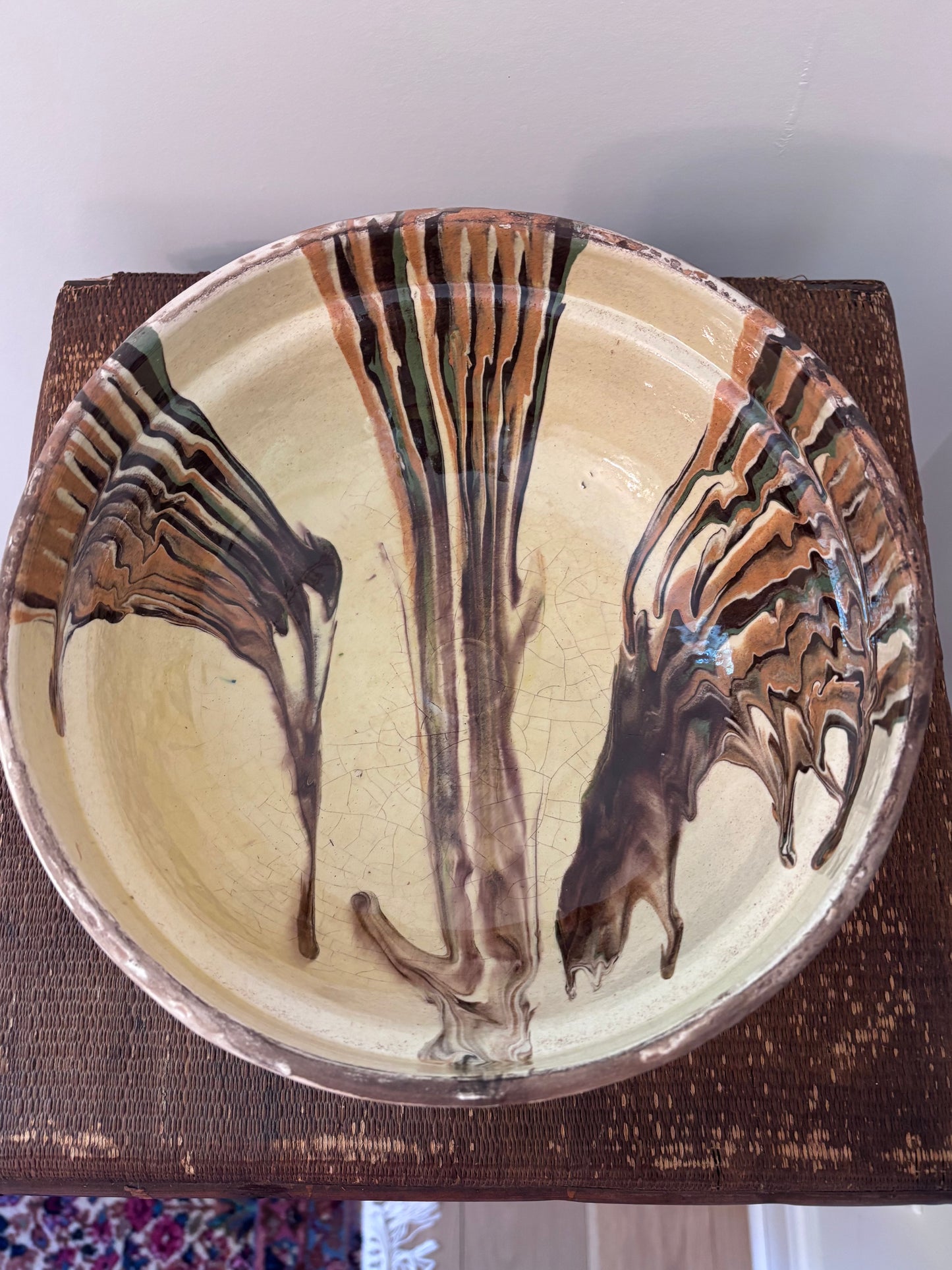 Ceramic Bowl Marbleized Cream (Large)