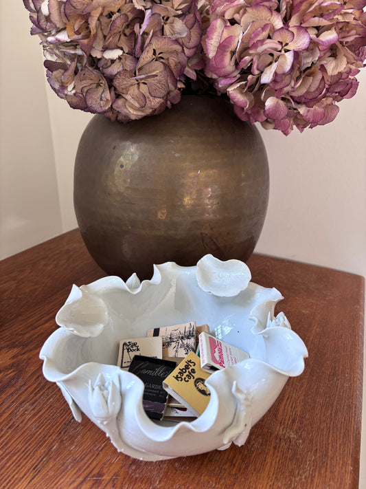 Vintage Chinese Blanc De Chine Lotus Bowl