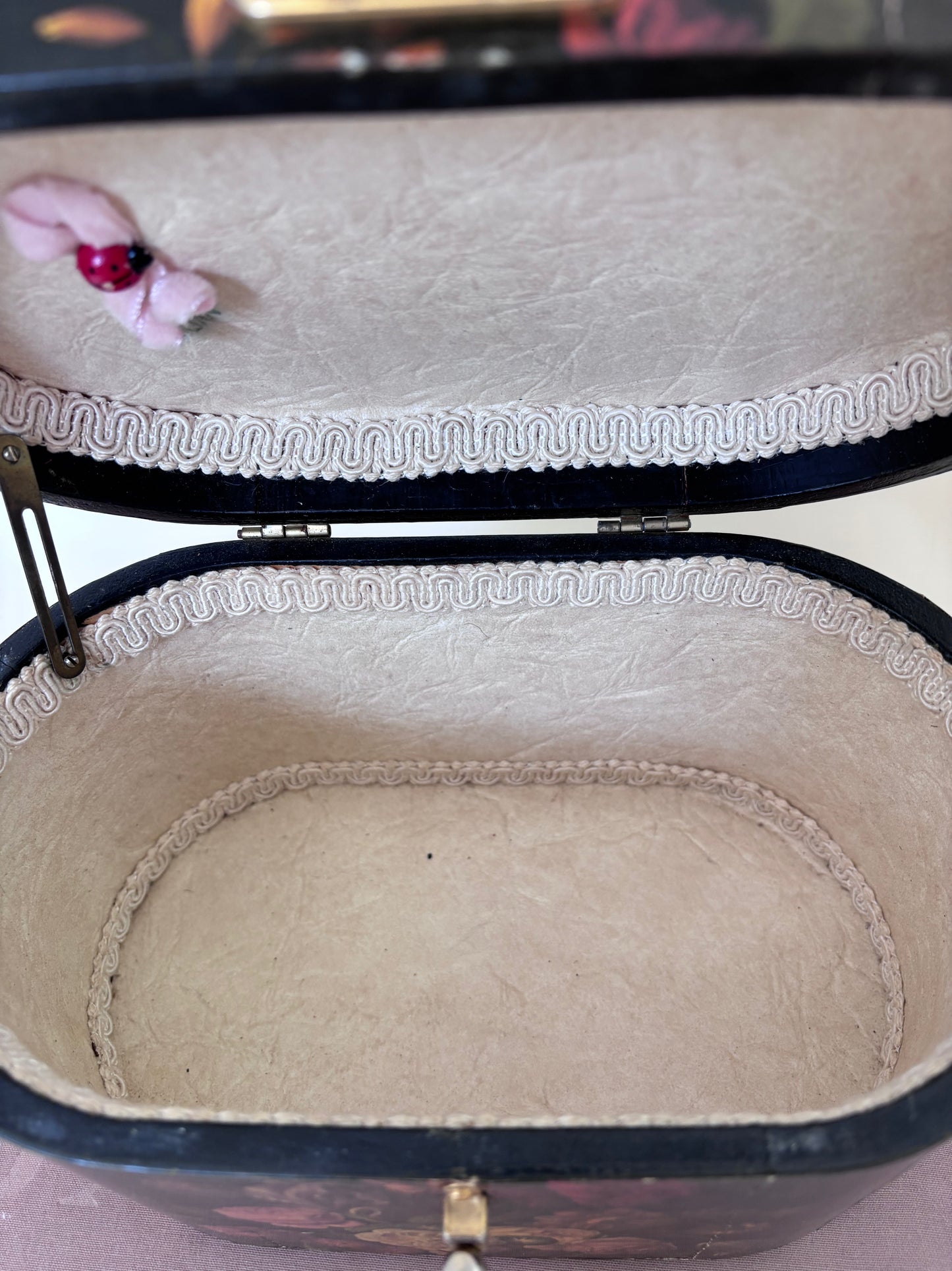 Vintage Oval Floral Decoupage Bag
