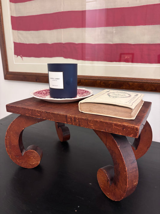 Vintage Wooden Stool/Riser with Scroll Legs