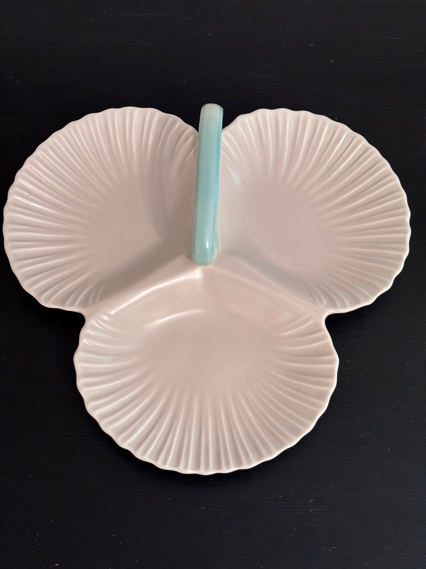 Vintage Poole England Three-Dish Shell Server
