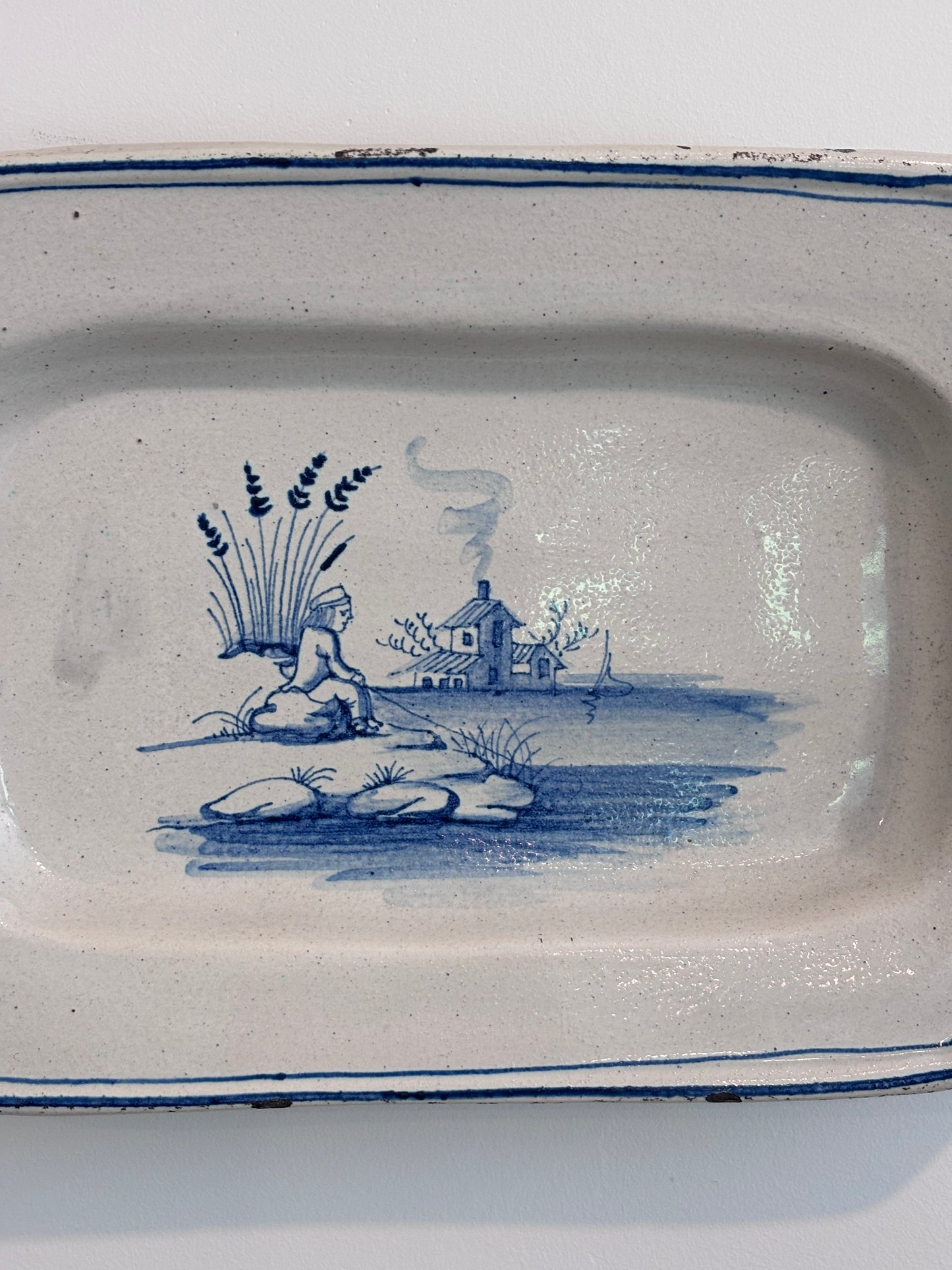 Vintage Delft Tin Glazed Pottery Platter