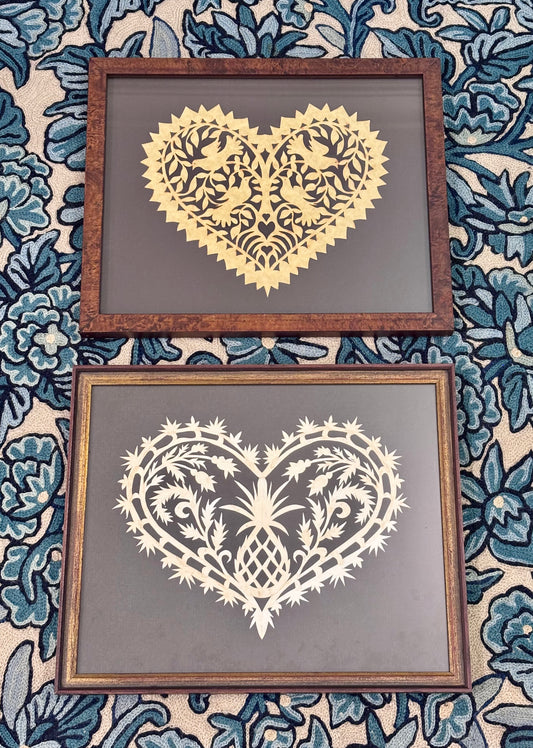 Pair of Vintage Framed Scherenschnitte