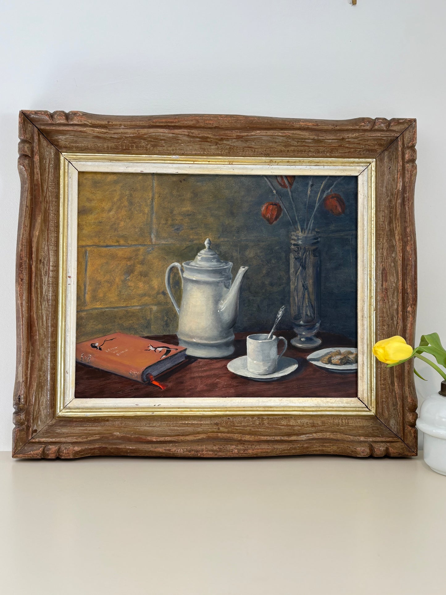 Vintage French Mid-Century Still Life Painting