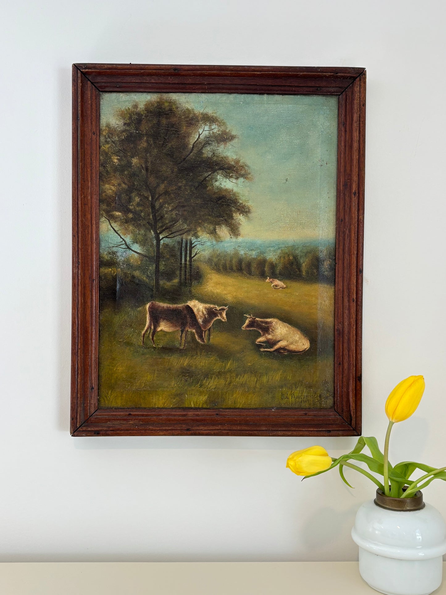 Antique European Pastural Oil Painting