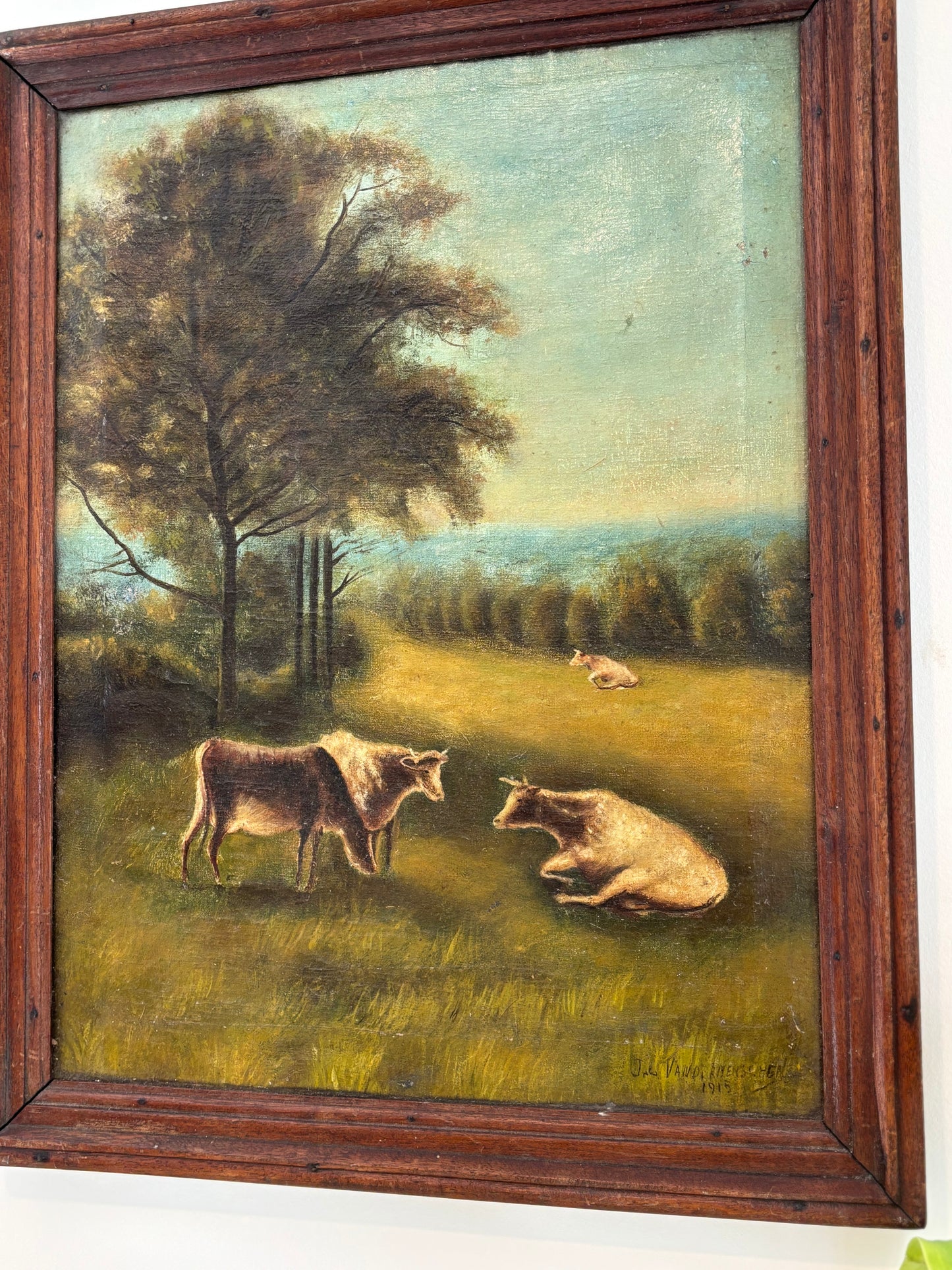 Antique European Pastural Oil Painting