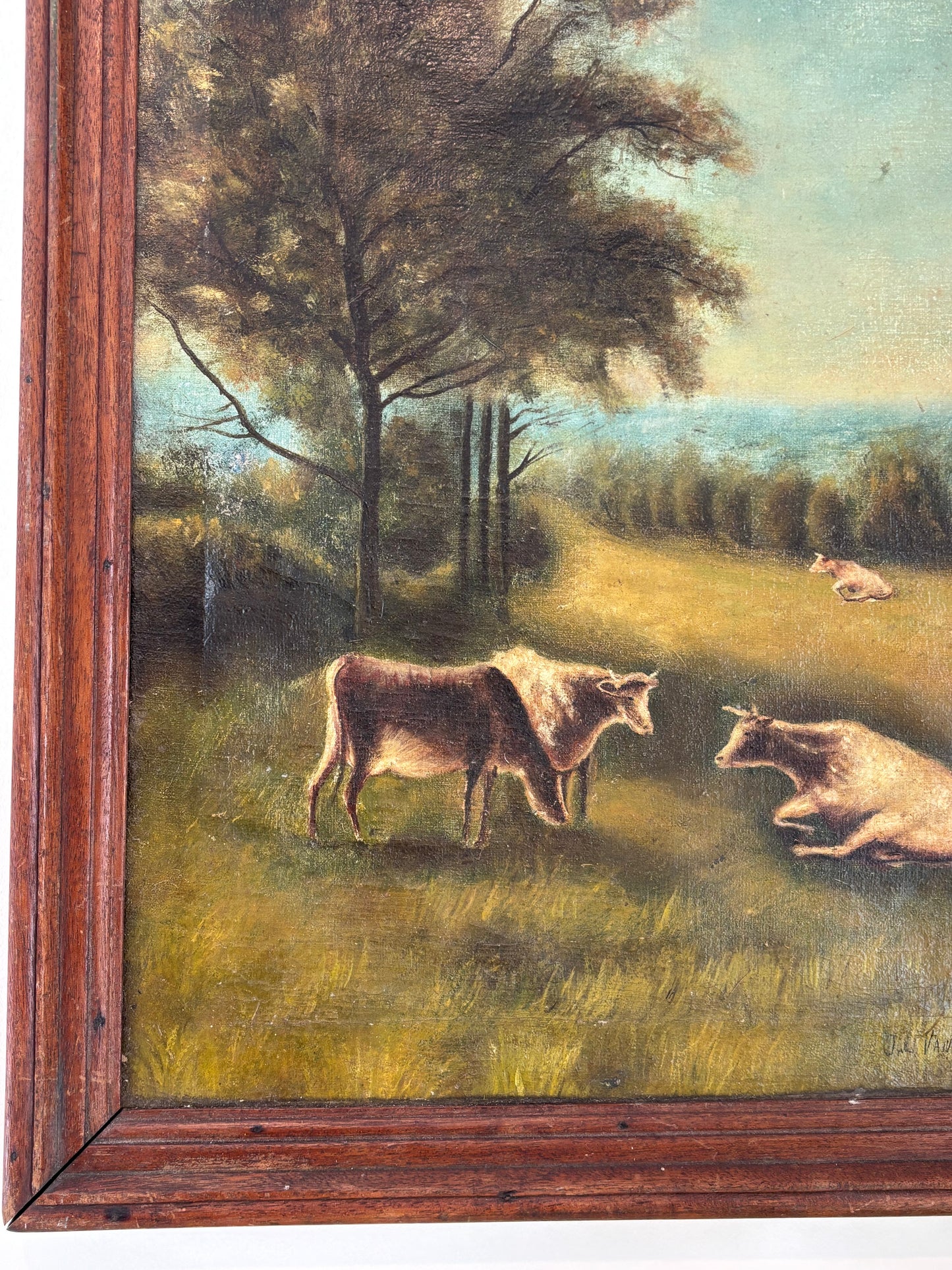 Antique European Pastural Oil Painting