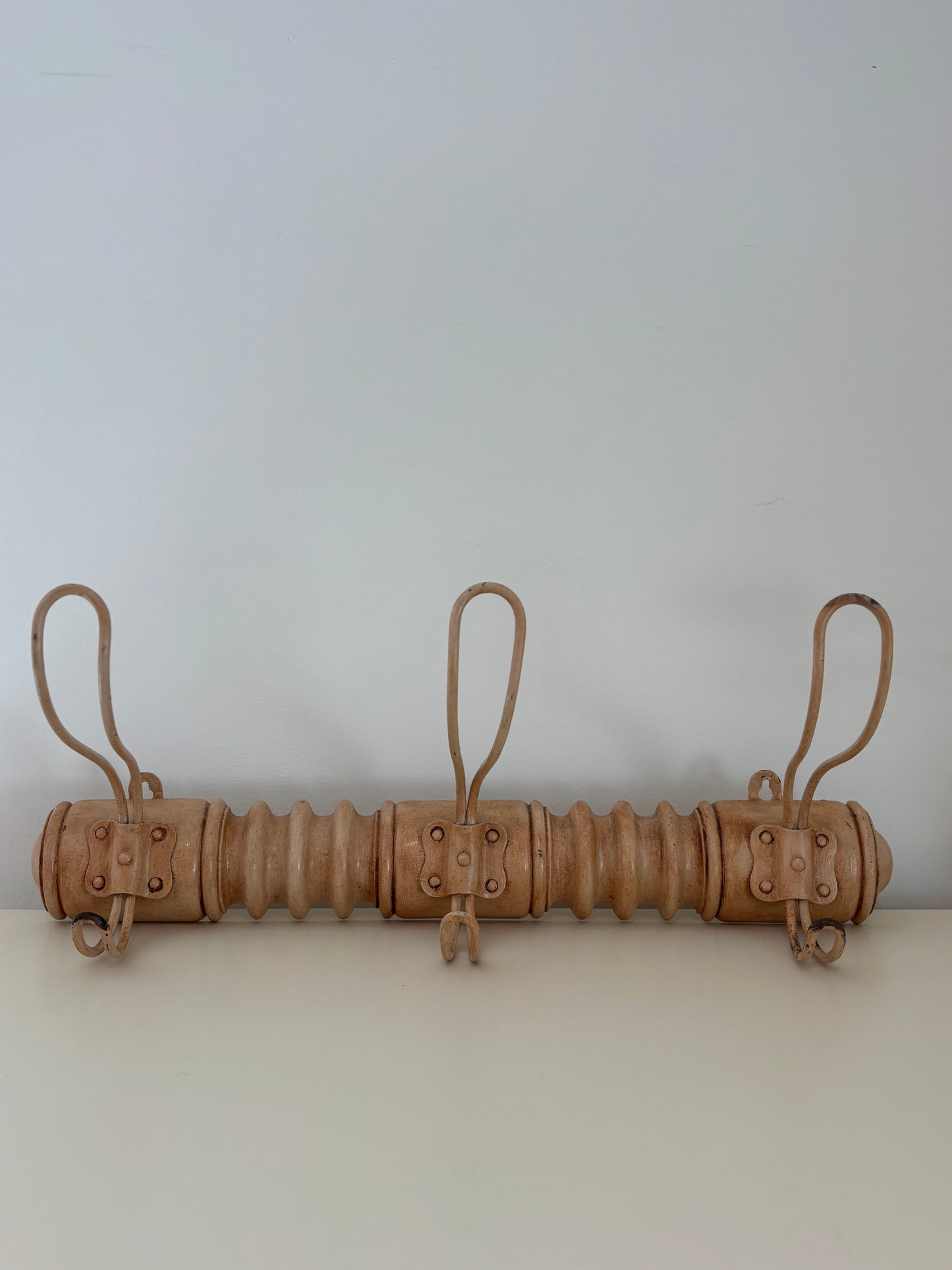 Antique French Turned Wood Coat/Hat Rack