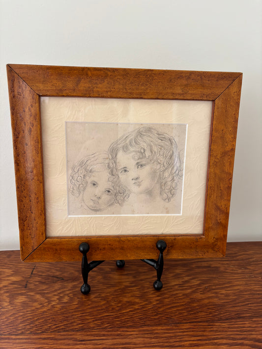 Antique Sketch of Young Girls
