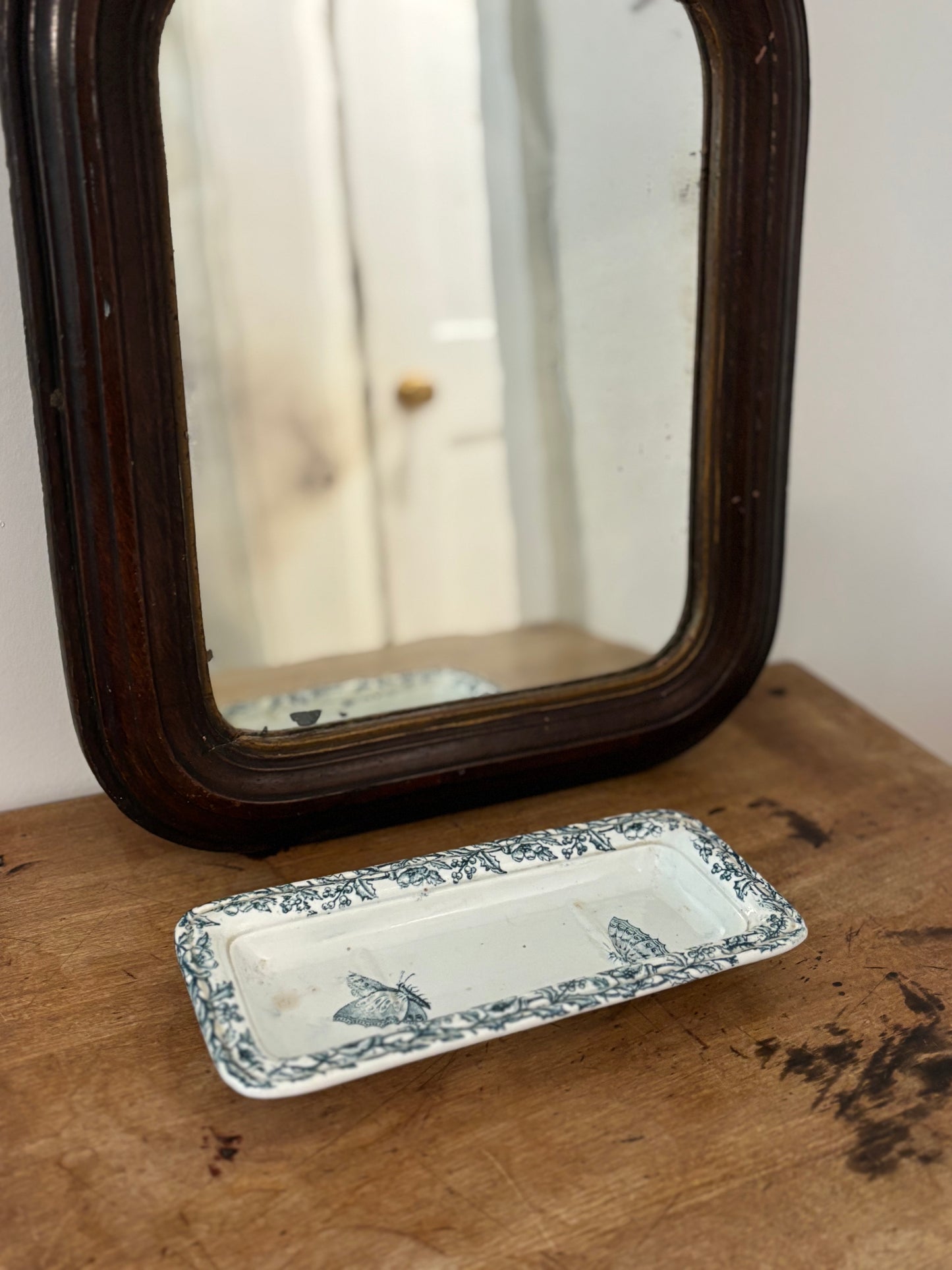 Antique French Ironstone Soap Dish