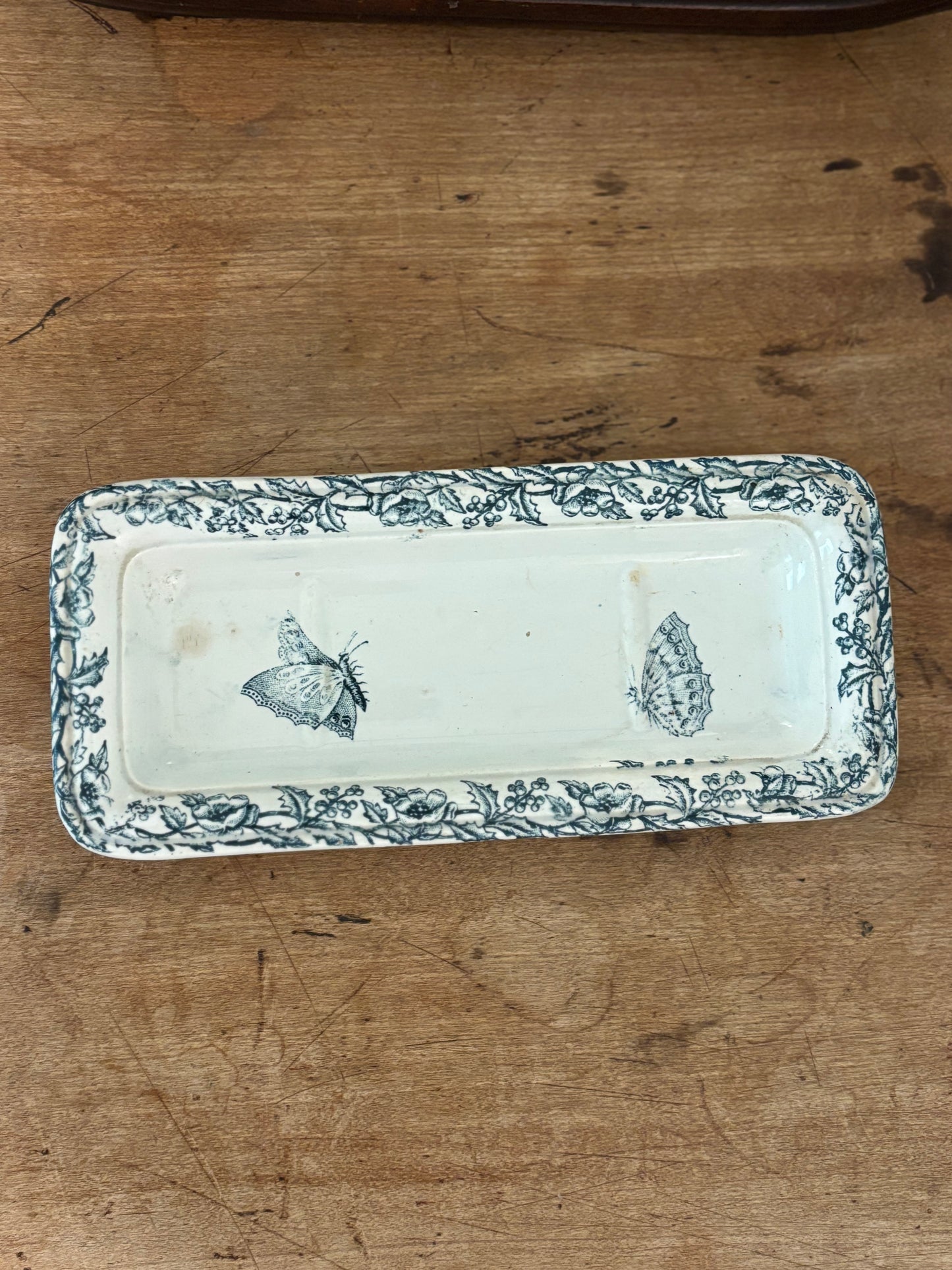Antique French Ironstone Soap Dish